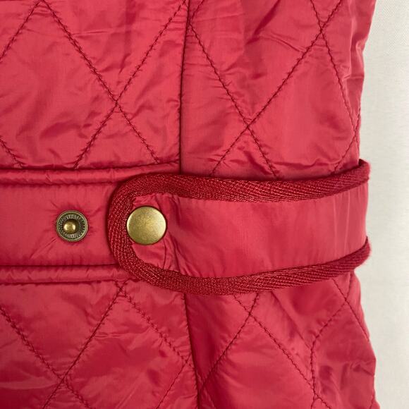 Talbots Quilted Chore Vest Women M Red Old Money Country Barn Adjustable Waist - Picture 6 of 10